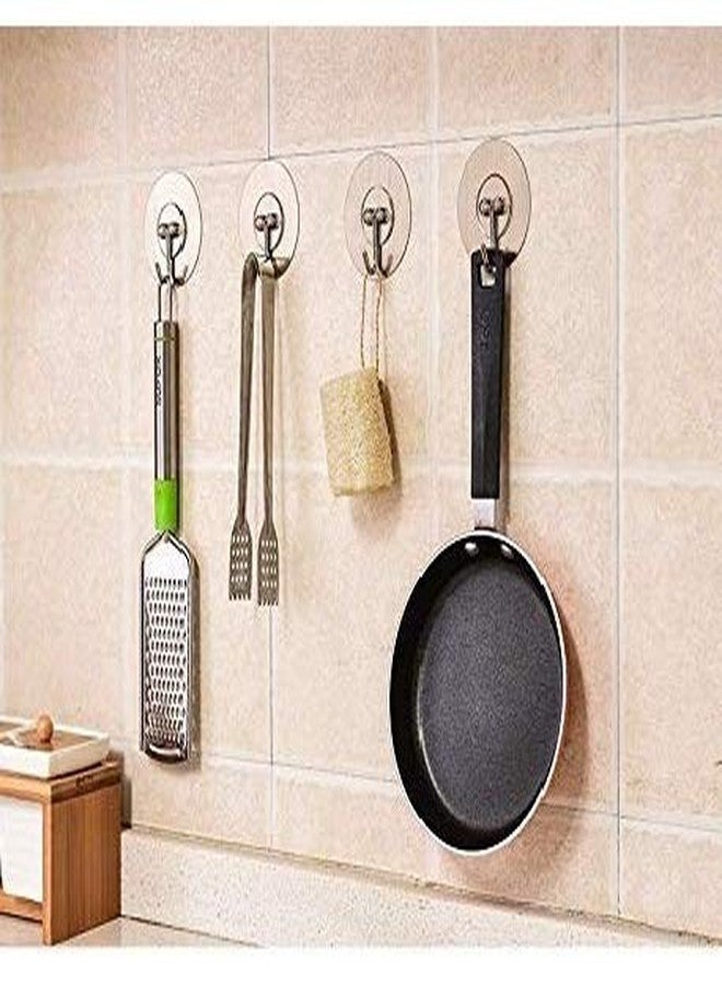 SEMITO Self Adhesive Wall Hook For Bath towel kitchen accessories and many other home kitchen Bathroom and office item oil dust and Waterproof Material Heavy Duty Round Shape Pack Of 10 Sticker Hook - Image 2